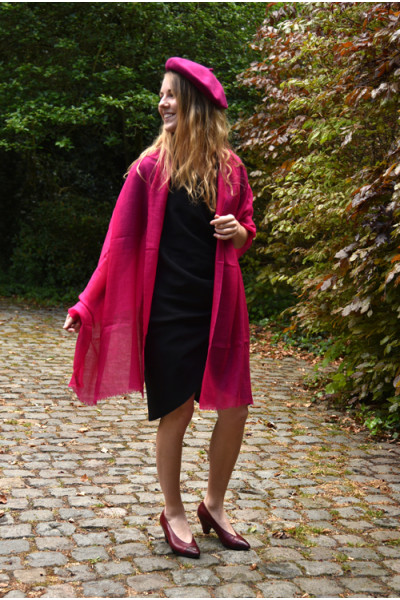 Echte pashmina sjaal of stola XL, violet 