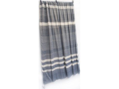 Grijs witte viscose sjaal met strepen