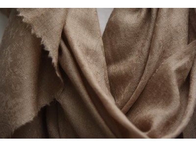 Echte pashmina sjaal of stola, taupe, jacquard
