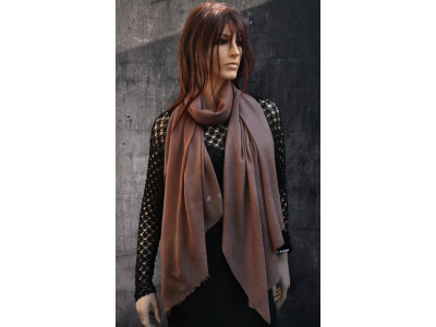Echte pashmina sjaal of stola, taupe, jacquard