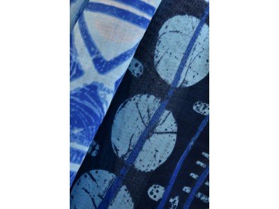 Katoenen sjaaltje, blauw, wit, turquoise