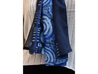 Katoenen sjaaltje, blauw, wit, turquoise