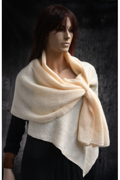 Omslagdoek met lus, offwhite