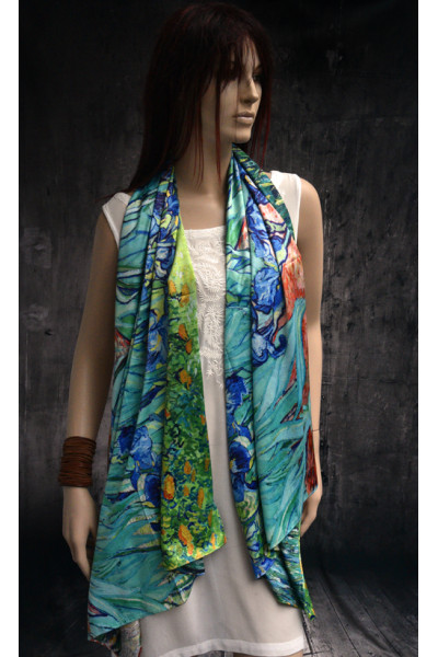 Mooie glanzende soepele sjaal, schilderij van Gogh